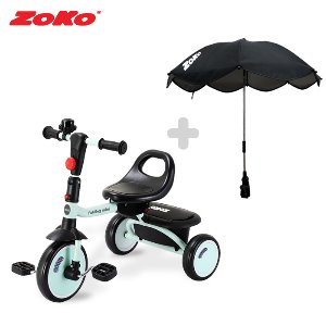 (세트)ZOKO 조코 폴딩 미니 세발자전거(민트)+다용도 우산 양산 파라솔